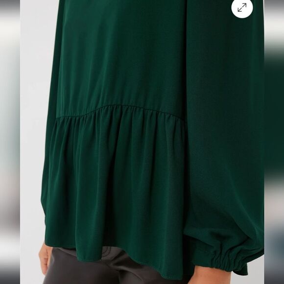 Pomander Place NWT blHunter Green Carlota Peplum Blouse - Picture 12 of 12